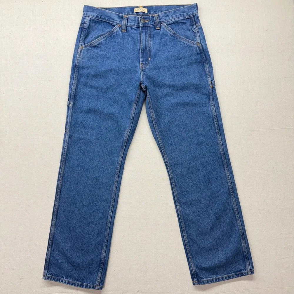 Mountain and Wave Mens Carpenter Jeans Medium Wash Blue Denim 34x32‎ 3877TS